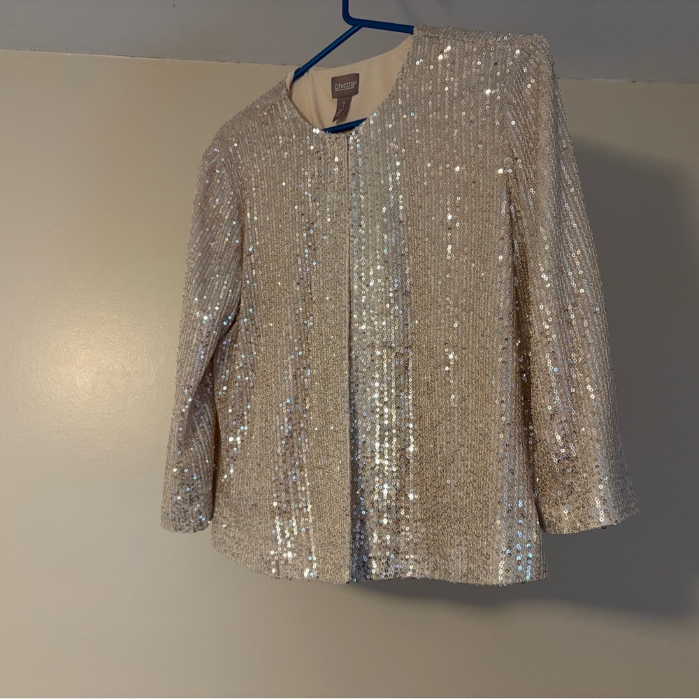 Chico's Sequin Jacket in champagne